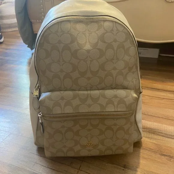 Coach Beige and White Backpack - Picture 8 of 11